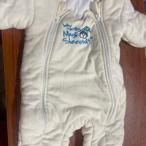 Cream Sleep Sack with Soft Fabric and Zipper Closure
